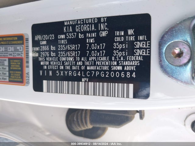 KIA Sorento 2023 5XYRG4LC7PG200684 Image 23