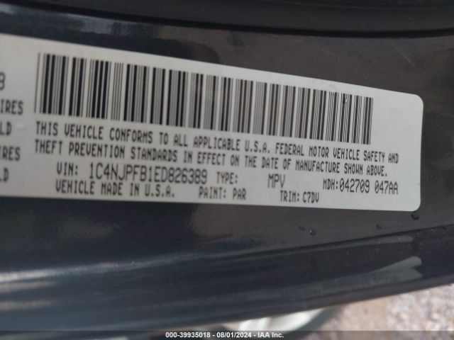 1C4NJPFB1ED826389 Jeep Patriot Latitude