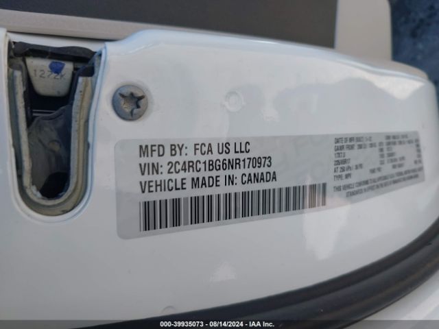 2C4RC1BG6NR170973 Chrysler Pacifica Touring L