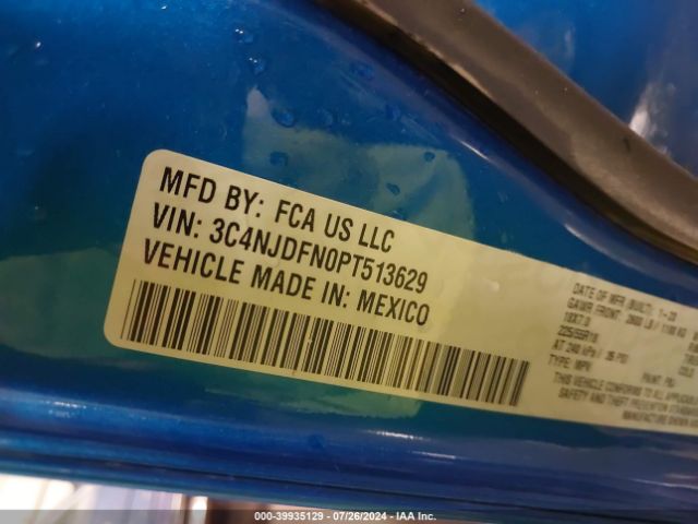 3C4NJDFN0PT513629 Jeep Compass Latitude Lux Fwd