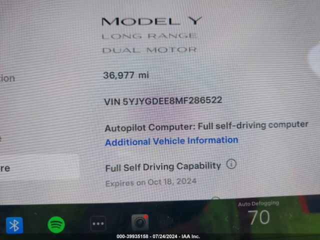2021 TESLA MODEL Y 5YJYGDEE8MF286522 Photo 6