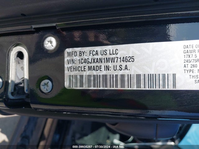 1C4GJXAN1MW714625 Jeep Wrangler Sport S 4x4