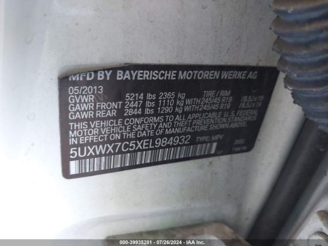 5UXWX7C5XEL984932 BMW X3 Xdrive35i