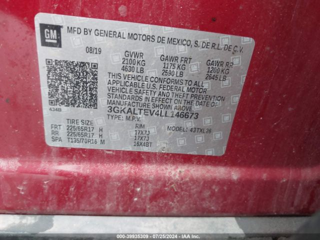 3GKALTEV4LL146673 GMC Terrain Awd Sle
