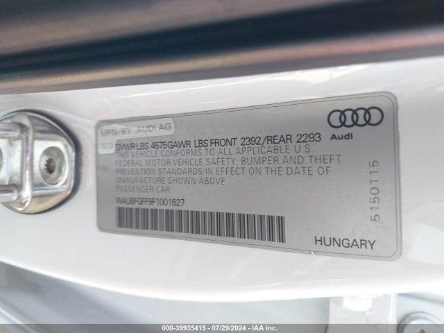 WAUBFGFF9F1001627 Audi A3 2.0t Premium