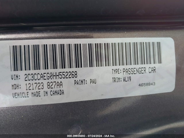Chrysler 300C 2017 2C3CCAEG0HH552268 Image 9