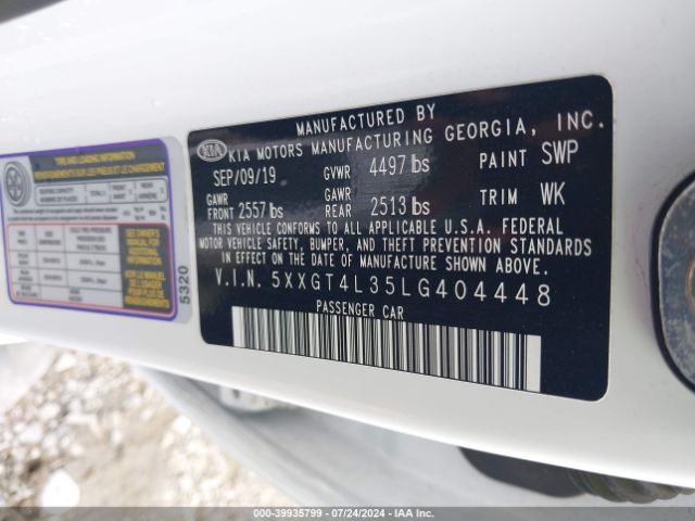 5XXGT4L35LG404448 KIA Optima S