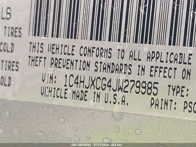 1C4HJXCG4JW279985 Jeep Wrangler Rubicon 4x4