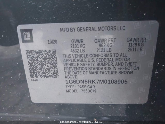 1G6DN5RK7M0108905 Cadillac Ct5 Premium Luxury