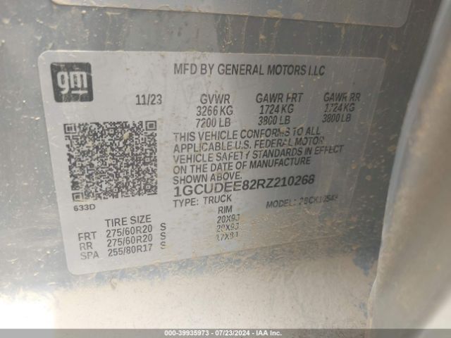 1GCUDEE82RZ210268 Chevrolet Silverado 1500 4wd  Short Bed Rst