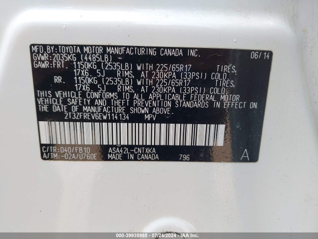 Toyota RAV4 LE 2014 2T3ZFREV6EW114134 Image 9