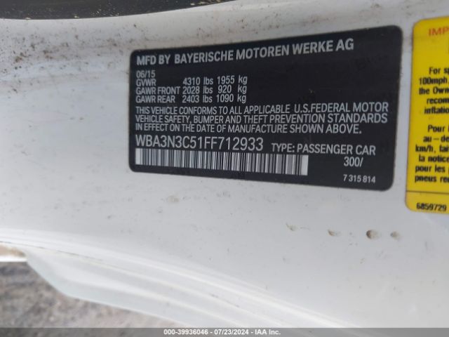 WBA3N3C51FF712933 BMW 428i