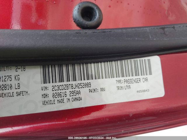 2C3CDZBT8JH252089 Dodge Challenger R/t