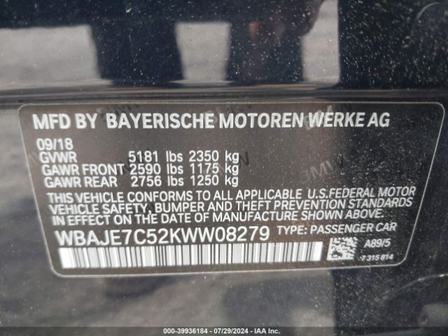WBAJE7C52KWW08279 BMW 540i Xdrive