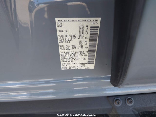 Nissan Frontier Pro-x 4x2 2023 1N6ED1EJ4PN619440 Image 9