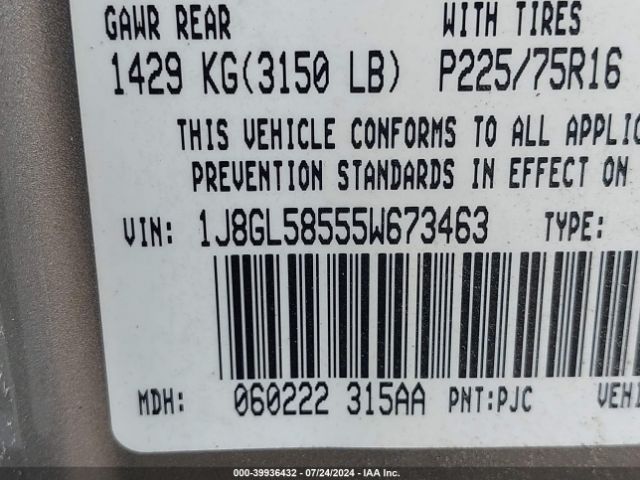 2005 JEEP LIBERTY 1J8GL58555W673463 Photo 8
