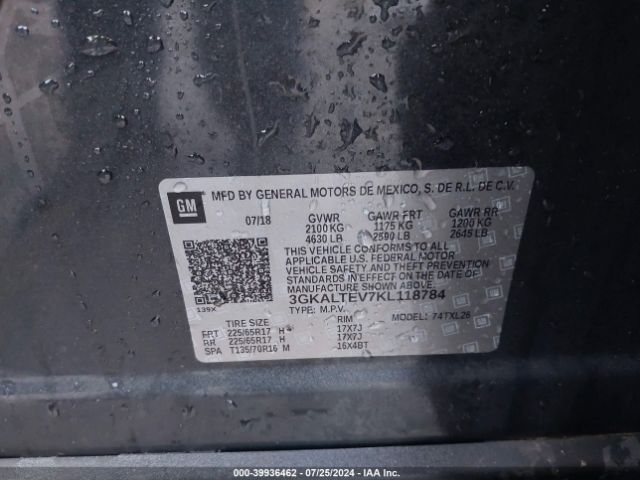 3GKALTEV7KL118784 GMC Terrain Sle