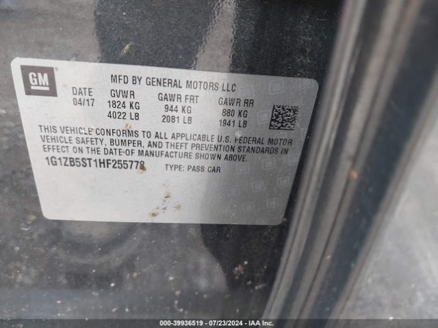 1G1ZB5ST1HF255778 Chevrolet MALIBU LS