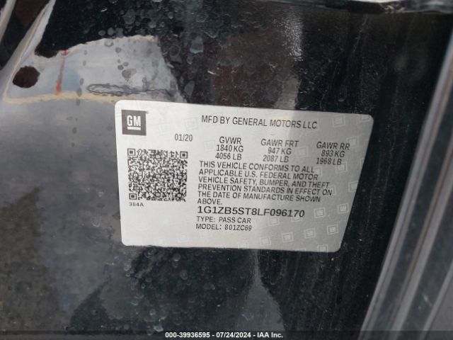 1G1ZB5ST8LF096170 Chevrolet Malibu Fwd Ls