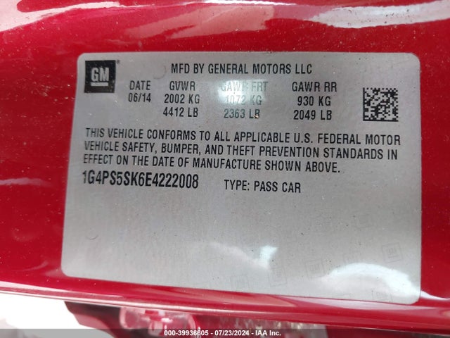 1G4PS5SK6E4222008 Buick Verano Leather Group