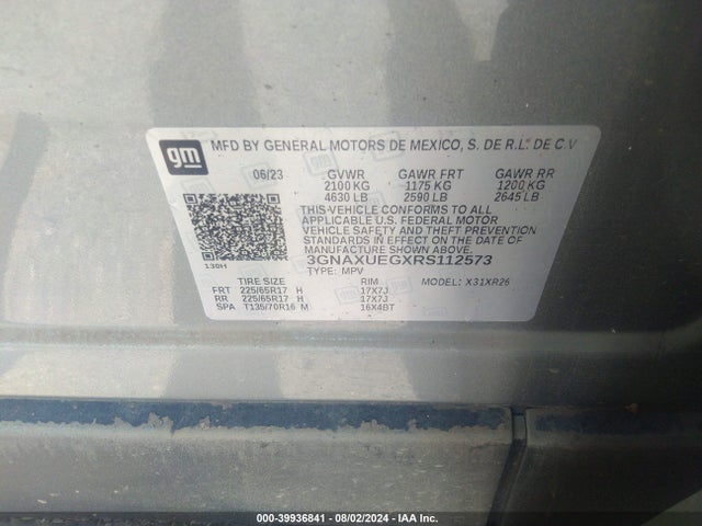 Chevrolet Equinox Awd Lt 2024 3GNAXUEGXRS112573 Image 9