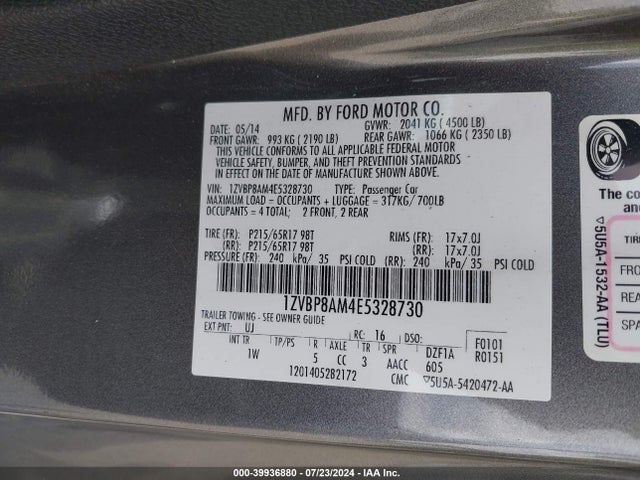 Ford Mustang V6 2014 1ZVBP8AM4E5328730 Image 9