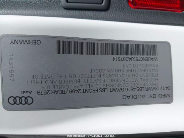 WAUENCF53JA007514 Audi A5 2.0t Premium