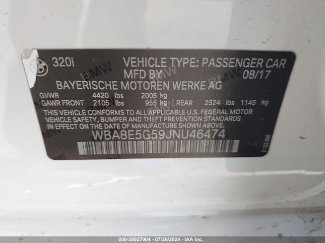 WBA8E5G59JNU46474 BMW 320i Xdrive
