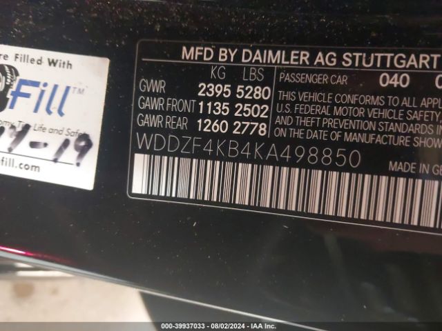 WDDZF4KB4KA498850 Mercedes-Benz E 300 4matic