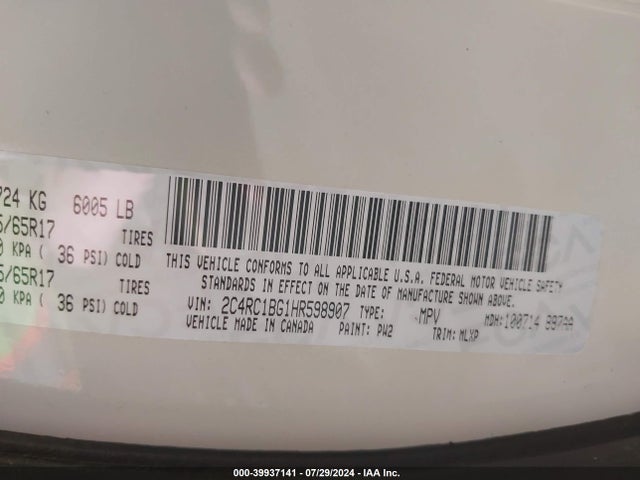 Chrysler Pacifica Touring-l 2017 2C4RC1BG1HR598907 Image 9