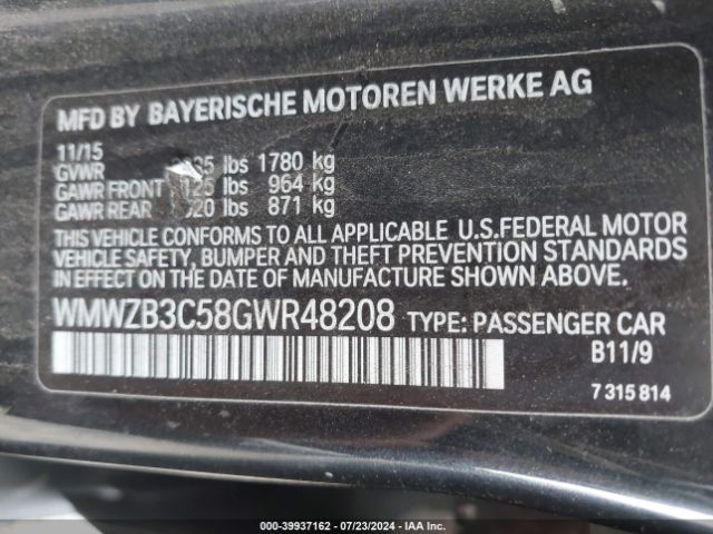 WMWZB3C58GWR48208 Mini Countryman Cooper