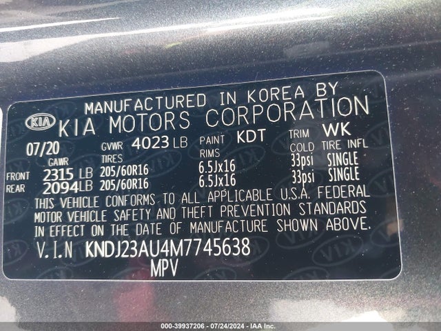 KIA SOUL LX 2021 KNDJ23AU4M7745638 Image 9