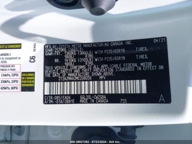 2T2AZMAA2MC208056 Lexus RX 350