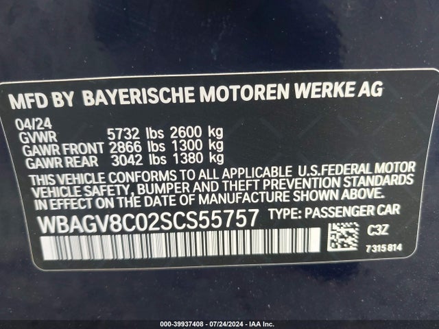 WBAGV8C02SCS55757 BMW M850i Gran Coupe Xdrive
