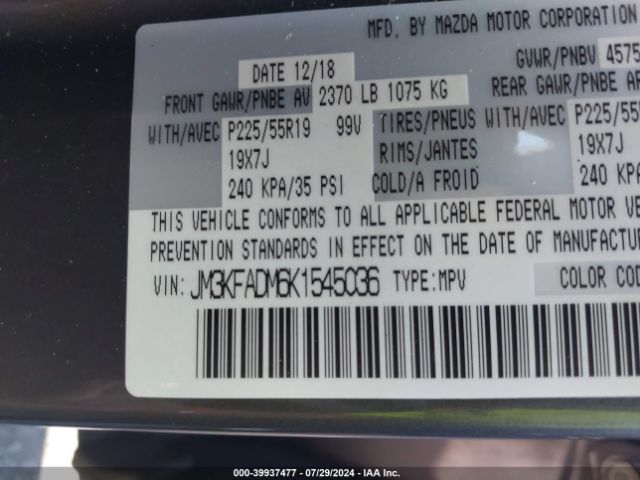 JM3KFADM6K1545036 Mazda Cx-5 Grand Touring