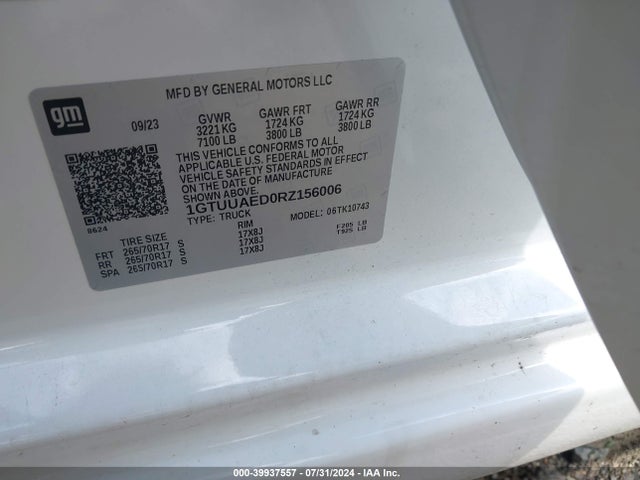 GMC Sierra 1500 Pro 2024 1GTUUAED0RZ156006 Image 9