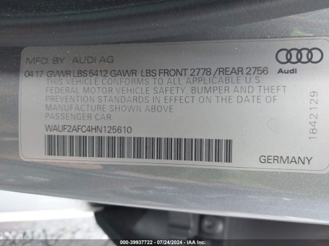WAUF2AFC4HN125610 Audi A6 Premium Plus