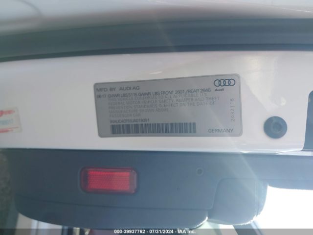 WAUC4CF59JA018091 Audi S5 3.0t Premium Plus