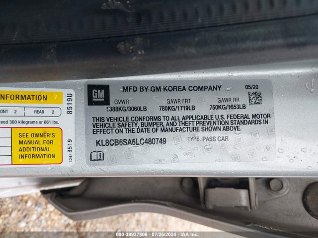 Chevrolet Spark Fwd Ls Automatic 2020 KL8CB6SA6LC480749 Image 9
