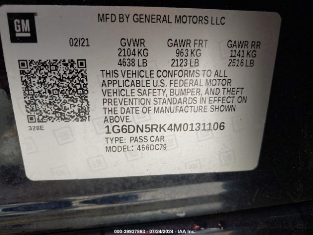 1G6DN5RK4M0131106 Cadillac Ct5 Premium Luxury