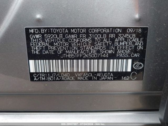 JTHB51FF2K5007144 Lexus Ls 500