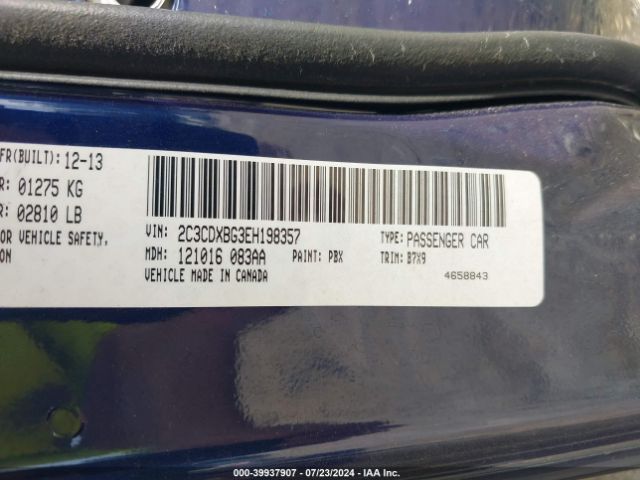 2C3CDXBG3EH198357 Dodge Charger Se