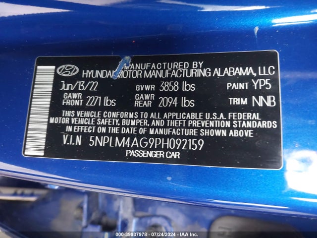 Hyundai ELANTRA SEL 2023 5NPLM4AG9PH092159 Image 9