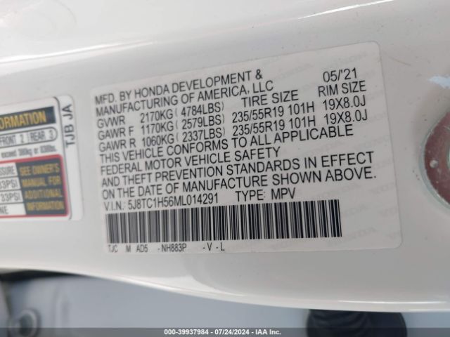 5J8TC1H56ML014291 Acura Rdx Technology Package