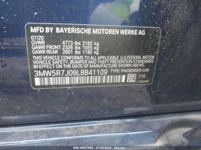 3MW5R7J09L8B41109 BMW 330i Xdrive