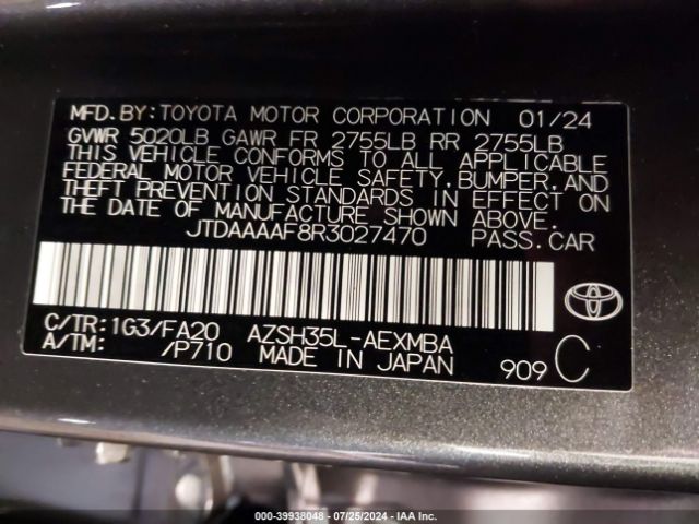 JTDAAAAF8R3027470 Toyota Crown Xle