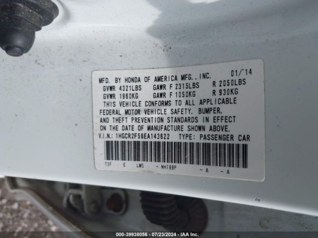 1HGCR2F56EA143622 Honda Accord Sport