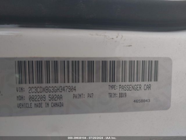 2C3CDXBG3GH347904 Dodge Charger Se