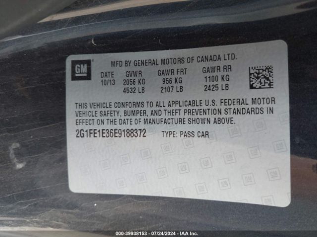 2G1FE1E36E9188372 Chevrolet Camaro 1ls