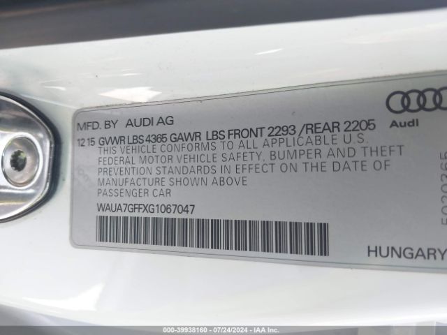 WAUA7GFFXG1067047 Audi A3 1.8t Premium